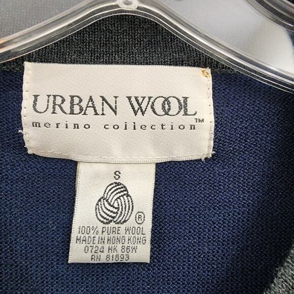 Urban wool 100% pure wool cardigan sweater with removable shoulder pads size S - Picture 2 of 12